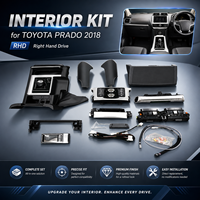 Kit de modification intérieure complet noir et argenté pour Toyota Land Cruiser Prado 2018, comprenant garnitures de console centrale, de commande d'air et de levier de vitesses (version conduite à droite)