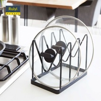 Étagère de rangement de cuisine multi-niveaux pour couvercles de casseroles, support de comptoir en métal, design moderne et simple, non pliable, pour cuisine