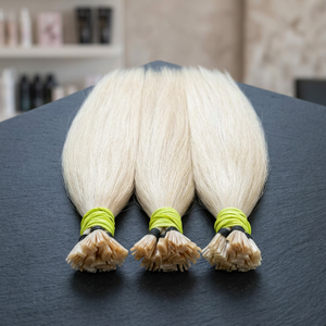 ผมต่อแบบ Pre-Bonded Flat Tip Remy Hair ของแท้จากอินเดีย เนื้อนุ่ม แบบเย็บสองชั้นด้วยเครื่องจักร ทนความร้อนได้ - Product Image 1
