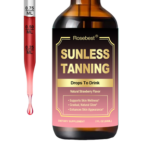 Solution Autobronzante Liquide à <span class=keywords><strong>Boire</strong></span> Goût Fraise Naturelle Végétalienne Marque Blanche – Complément Soin de la Peau pour Adolescents - Product Image 1