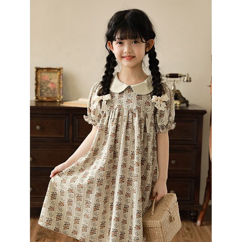 Manches bouffantes col claudine robes été bébé filles robes haute