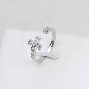 Bague ajustable en argent S925 pour femme, design ouvert tendance avec plaqué or, support pour accessoires de bijoux en perles DIY, 100 pièces - Product Image 1