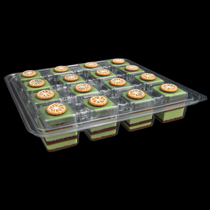 Прозрачная одноразовая пластиковая коробка из ПЭТ для салатов и тортов, пищевая, для блистерной упаковки типа «раскладушка» - Product Image 1