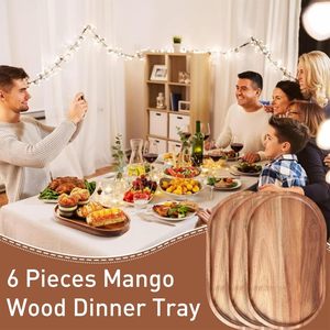 G63 Wooden Serving <b>Tray</b> Solid Wood Storage For Home Hotel Dining Use - Product Image 5
