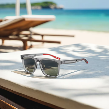 BASTO Newest Design TR90 Unisex Summer Oversized Sports Sunglasses with Polycarbonate Lenses Gray Frame