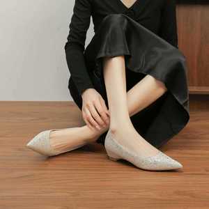 6388E Pointed Toe Flats Glitter Slip-On <b>Height</b> <b>Increasing</b> Elegant All Seasons Women's <b>Shoes</b> - Product Image 3