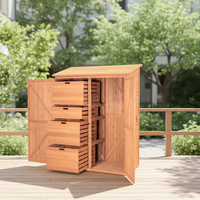 Abri de jardin extérieur en bois durable, facile à assembler, étanche, avec caisses coulissantes, grande capacité, fondation incluse