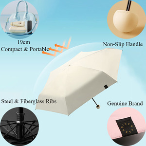 Thiên đường ô 19inch 6K UV bảo vệ UPF 50 + mini 5 gấp viên nang ô với trường hợp - Product Image 2