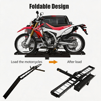 Porte-moto avec rampe pour récepteur de 2 pouces, capacité 500 LBS, pliable, en acier robuste, pour vélos et scooters, compatible SUV, camion et pick-up