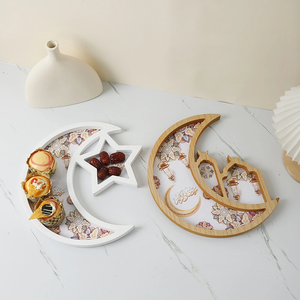 DAMAI <b>EID</b> Festival Wooden Craft Star and Moon Tray Holiday <b>Gift</b> Wall Hanging Decoration - Product Image 3