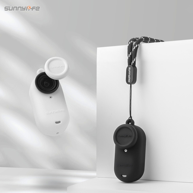 Sunnylife Silicone Protective Case Camera Lens Cover Shock-proof Protector Neck Strap Accessories for Insta360 GO 3S