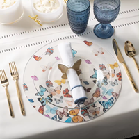 Assiettes de présentation en acrylique Waterdale Shavuos Judaica personnalisées Sets de table en Acrilico Plaques de chargement en lucite juive Fleur de cerisier
