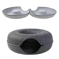 Tunnel pour chat en feutre durable, respirant, pliable, pour la maison