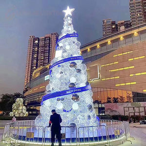 Sapin de Noël géant moderne de 20, 30, 40 ou 50 pieds (<span class=keywords><strong>11</strong></span> mètres) avec éclairage extérieur et boîte cadeau, à prix avantageux - Product Image 3