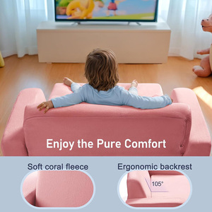 Children's Sofa Chair Foldable Sponge <b>Seat</b> For Kids Reading <b>Corner</b> Comfortable Stool Pink - Product Image 5