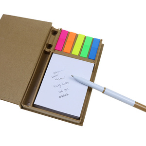 Set di Blocchi Note Promozionali in Scatola di Carta Kraft Personalizzati con Logo Cancelleria per Studenti con Penna e Adesivi - Product Image 6