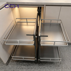 Glissière robuste en acier à extension totale avec amortissement pour panier extractible à fermeture douce, pour armoire de cuisine de 900 mm - Product Image 3