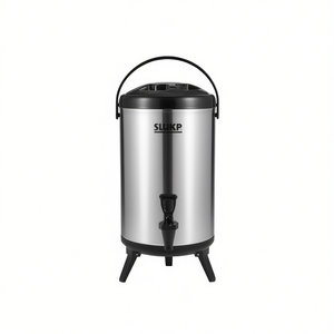 Dispensador de bebidas aislado de acero inoxidable Slukp de 8L con grifo para bebidas frías y calientes - Product Image 1