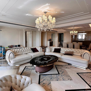 Ý Đồ Nội Thất Sang Trọng Ánh Sáng Thanh Lịch Thiết Kế Hiện Đại Cắt Sofa Set Trắng <span class=keywords><strong>Chesterfield</strong></span> Sofa Da Cho Phòng Khách - Product Image 2