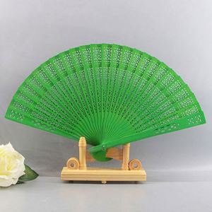 Abanicos de mano plegables de madera hueca para festivales, regalo de boda personalizable con técnica pulida y decoración para colgar en la pared - Product Image 2