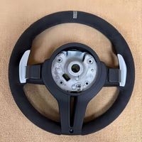Volant en cuir et fibre de carbone personnalisé avec bande supérieure pour BMW F10 F30 - Vente flash