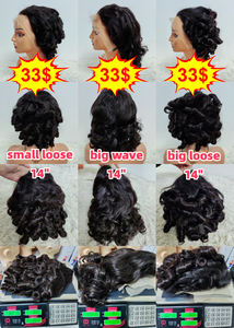 Letsfly Promotion 33$ Perruques Lace Frontal 13x4 Ondulées Bouclées Densité 200% 14 pouces Cheveux Vierges Bruts 100% Cheveux Humains 210 grammes 10A - Product Image 2