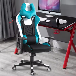 Silla Gamer de Alta Calidad, Lujosa, Azul, Negra y Blanca, Silla de Escritorio para Juegos de PC, Sillas Gamer <span class=keywords><strong>Cougar</strong></span> con Reposapiés y Masaje - Product Image 1