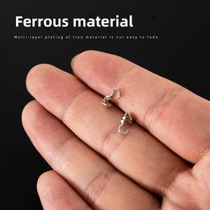 PE898 100 Uds puntas de cuentas abiertas cubiertas de nudo Metal Clamshell Crimp Fold-Over Calotte extremos tapas para fabricación de joyas manualidades DIY, Plata - Product Image 6