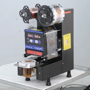 Machine de cachetage de tasse entièrement automatique de thé à bulles à grande vitesse, scellants de table, scellant de tasse en plastique
