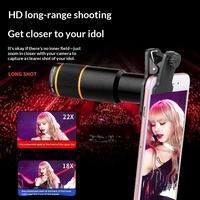 Téléobjectif pour téléphone portable 22x, objectif téléphoto professionnel, photographie ultra-haute définition, concerts, anti-vibration, mise au point manuelle