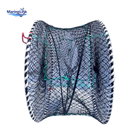 Piège à crabes personnalisé en HDPE avec ressort, 45*25cm, 3 entrées, pliable, prix usine