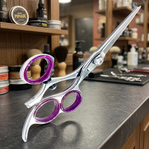 Ciseaux à cheveux professionnels ASAP pour droitiers, à manche long, en acier inoxydable, avec pouce rotatif fixe, pour usage professionnel - Product Image 6