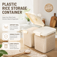 Conteneur de stockage de riz en plastique de qualité alimentaire, utilisation domestique, boîte à riz rectangulaire scellée, anti-insectes, anti-humidité