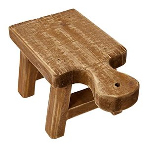 Petit piédestal en bois massif personnalisé avec poignée, plateau en bois d'acacia de forme unique - Product Image 6