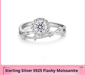 Werkseitig angepasste Großhandel Silber S925 Canruo Xinghe Ring Moissan ite <span class=keywords><strong>50</strong></span> beleuchtete Schneid spitze - Product Image 2