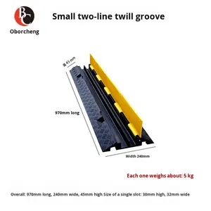 Ralentisseurs de vitesse en caoutchouc à rainures diagonales, protection des câbles, planche de pressage des fils, intérieur/extérieur, passage de câbles sur route et scène - Product Image 5