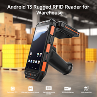 Lector RFID UHF EPC Gen2 de 15 m de Alcance, PDA con 8000 mAh, Lector de Etiquetas RFID Portátil, Escáner de Código de Barras de Mano para Gestión de Inventario Minorista