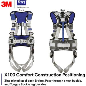 ชุดสายรัดนิรภัย 3M ExoFit X100 พร้อมระบบกระจายน้ำหนัก มาตรฐาน OSHA ANSI 2 ห่วงรูปตัว D สำหรับการจัดตำแหน่ง - Product Image 2