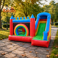 Château gonflable commercial arc-en-ciel 4m*4m*2.5m avec toboggan, château gonflable pour enfants, château de saut gonflable, parc de jeux à louer
