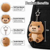 Porte-clés personnalisé en peluche Capybara 5 cm, mini animal en peluche, breloque de sac, jouet doux, pendentif, OEM ODM, couleur et logo personnalisés