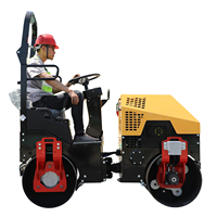 Rouleau compresseur vibrant à double tambour en acier 1T, mini-compacteur de sol diesel, fabriqué en Chine, avec garantie après-vente complète