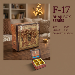 Caja de resina para Bhaji de diseño tradicional, caja de almacenamiento de 9x9x3.5 pulgadas, hecha a mano con diseño floral, caja de regalo para bodas con 4 compartimentos para Laddu. - Product Image 1