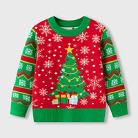 Pull de Noël pour garçons, 150+ styles, respirant, en jacquard tricoté, à manches longues, motifs de dessins animés, rouge et vert, pour les fêtes d'hiver