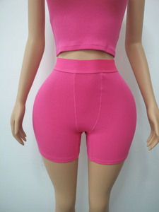 Conjunto de Loungewear Feminino de Alta Qualidade, Sem Mangas, 2 Peças, Algodão e Spandex, Shorts de Cintura Alta, Durável e Macio, Roupa Casual de Verão - Product Image 6