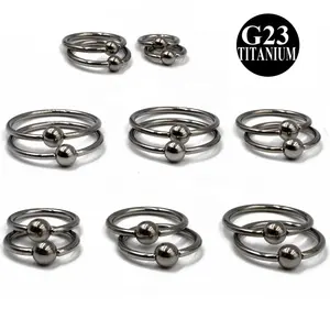 G23 in titanio solido anello chiuso anello con anello da naso orecchino Labret Tragus Helix Cartilage corpo Piercing gioielli per regalo di nozze - Product Image 1