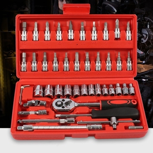 Juego de Herramientas para Reparación de Automóviles de 46 Piezas, Juego de Llaves de Tubo de 1/4 de Pulgada, Llave de Trinquete, Juego de Herramientas para Reparación de Automóviles - Product Image 3