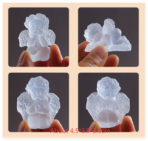Figurine d'ange miniature transparente 3D de style européen, adorable jouet accessoire cadeau pour jardin, petite figurine de danseuse féerique - Product Image 5