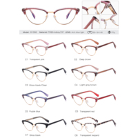 Partagas Fashion Trendy Metal TR90 Cat Eye CP Anti Blue Light Blocking Lunettes Optique Lunettes à monture pour femmes