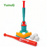 Ensemble de bâton et balle de baseball en plastique personnalisable pour enfants YumuQ Factory avec tee de baseball 2 en 1 |   Batte d'entraînement intérieure/extérieure de 22 pouces