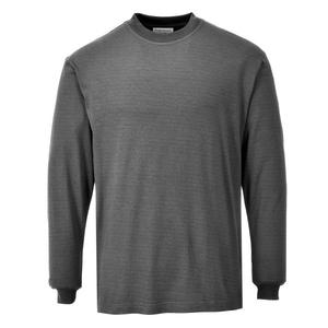 PORTWEST - FR11GRRXL Fire resistant anti-static long sleeve grey T-<b>shirt</b> - EAN 5036108278763 <b>FLAME</b> RESISTANT WORKWEAR - Product Image 1